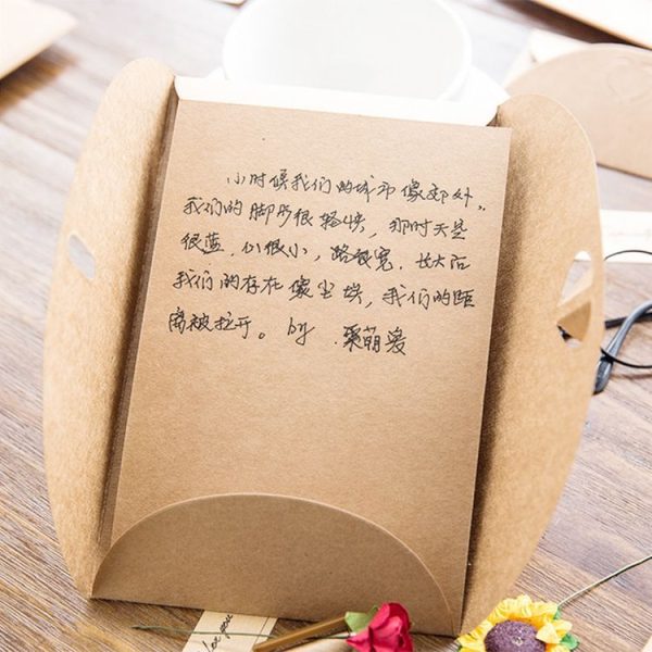 5 PCS Festival Creative DIY Retro Kraft Paper Handmade Large Dry Flower Greeting Card Birthday Card - Image 5