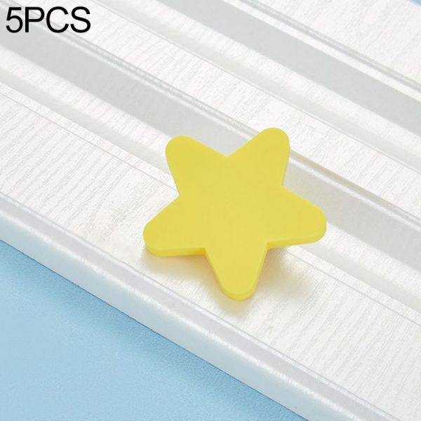 5 PCS Great Yellow Star Pattern Shockproof Modern Cartoon Children Drawer Cabinet Handle