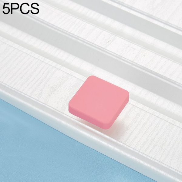 5 PCS Pink Cube Pattern Shockproof Modern Cartoon Children Drawer Cabinet Handle