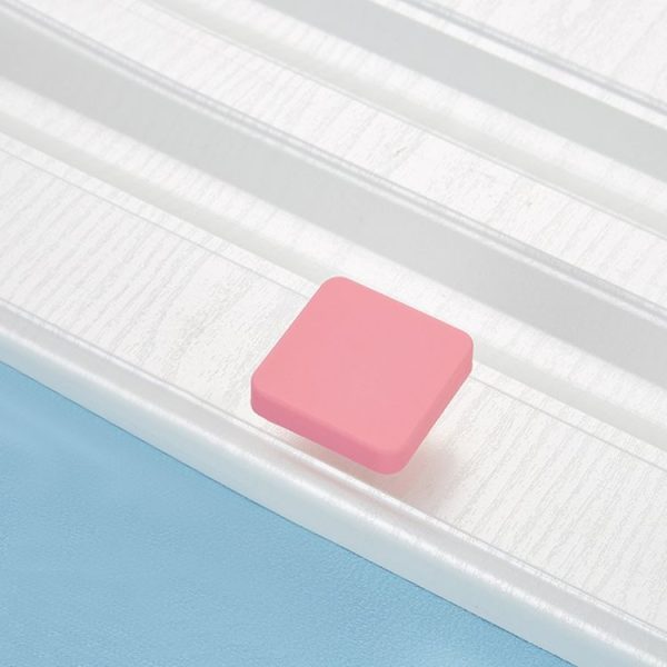 5 PCS Pink Cube Pattern Shockproof Modern Cartoon Children Drawer Cabinet Handle - Image 2