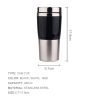 430ml Double Insulated Stainless Steel Mug In-Car Using Business Water Bottle (Black) - Image 4