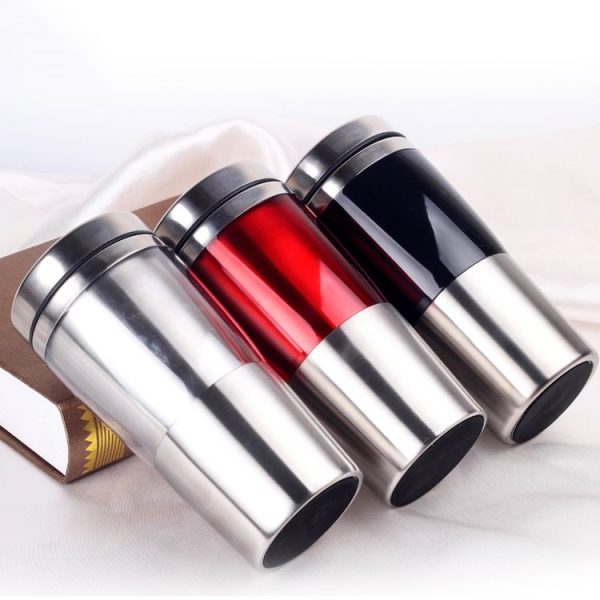 430ml Double Insulated Stainless Steel Mug In-Car Using Business Water Bottle (Black) - Image 5