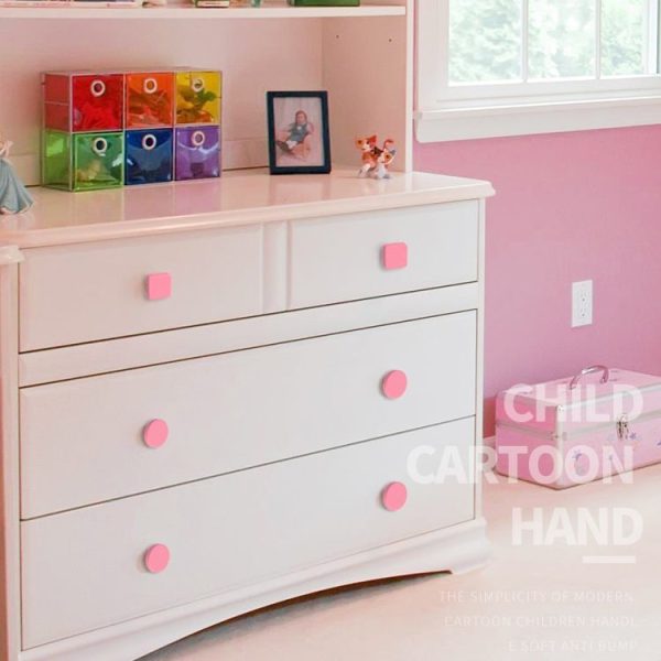 5 PCS Yellow Cube Pattern Shockproof Modern Cartoon Children Drawer Cabinet Handle - Image 5
