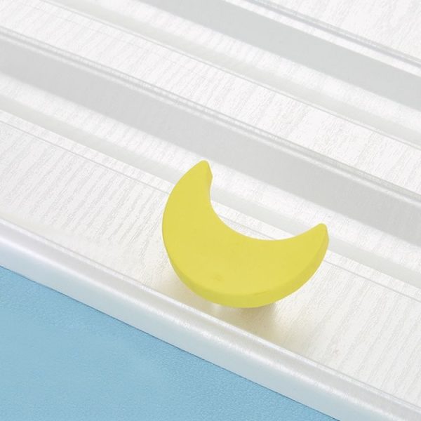 5 PCS Yellow Moon Pattern Shockproof Modern Cartoon Children Drawer Cabinet Handle - Image 2