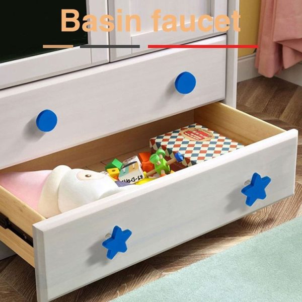 5 PCS Little Blue Star Pattern Shockproof Modern Cartoon Children Drawer Cabinet Handle - Image 5