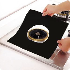 Gas Furnace Surface Ultra-thin Fibre Material Stovetop Protective Cleaning Pad, Size: 27*27cm, 0.08mm (Black)