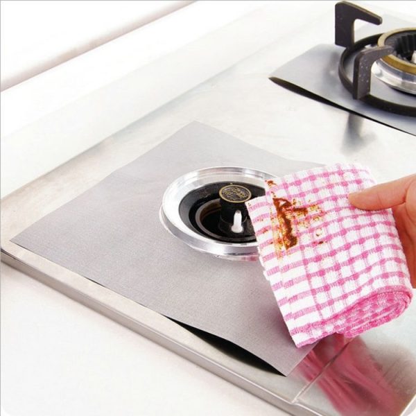 Gas Furnace Surface Ultra-thin Fibre Material Stovetop Protective Cleaning Pad, Size: 27*27cm, 0.12mm (Silver) - Image 5