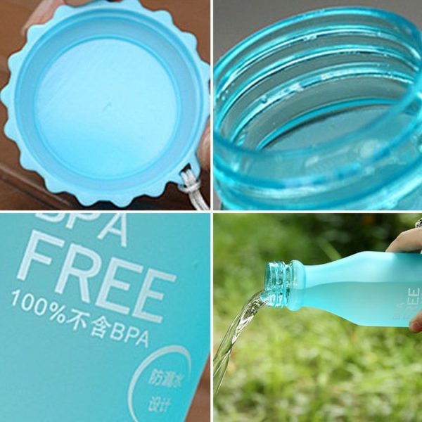 550mL Frost Leak-proof Plastic Portable Soda Bottle Sealed Simple Student Handy Beverage Bottle (Pink) - Image 3