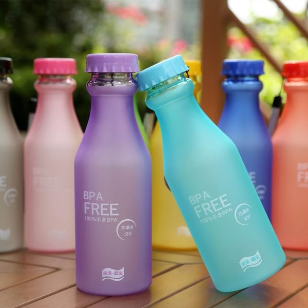 550mL Frost Leak-proof Plastic Portable Soda Bottle Sealed Simple Student Handy Beverage Bottle (Pink) - Image 5