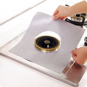 Gas Furnace Surface Ultra-thin Fibre Material Stovetop Protective Cleaning Pad, Size: 27*27cm, 0.2mm (Silver)