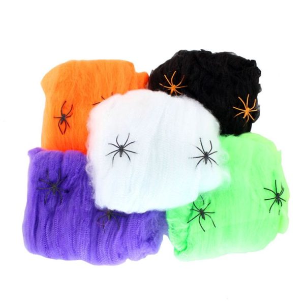 Halloween Props Cotton Yarn Spider Webs, Random Color Delivery - Image 2