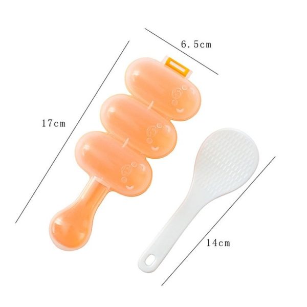 Cute Style Food-grade Sushi Rice Ball Shaker Mold with Spoon for Kids, Random Color Delivery - Image 2