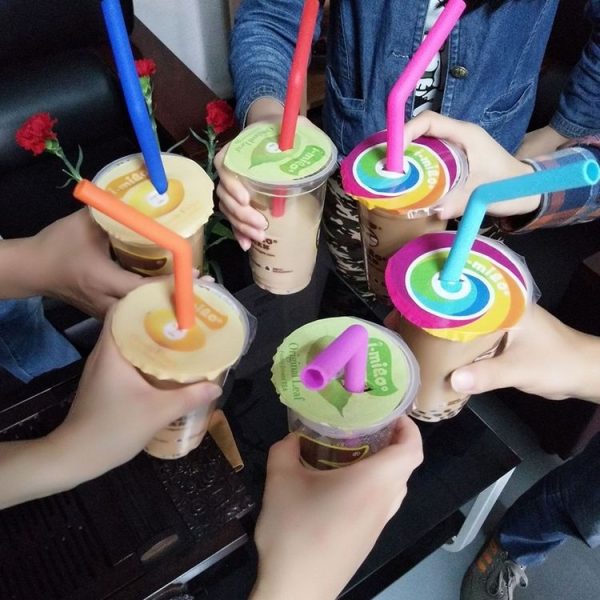 Food Grade Silicone Straws Cartoon Colorful Drink Tools, Crude Bend Pipe, Length: 25cm, Outer Diameter: 11mm, Inner Diameter: 9mm, Random Color Delivery - Image 4