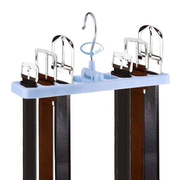 2pcs Multi-function Tie Rack Belt Scarf Hanger Holder Closet (Blue)