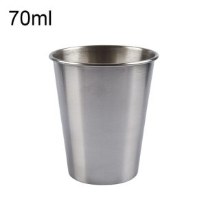70ml Single Wall Electropolished Stainless Steel Brief Wine Cup (Silver)
