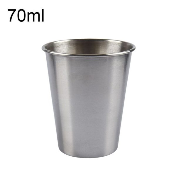 70ml Single Wall Electropolished Stainless Steel Brief Wine Cup (Silver)