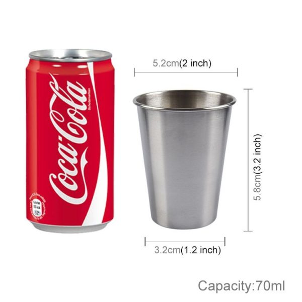 70ml Single Wall Electropolished Stainless Steel Brief Wine Cup (Silver) - Image 2