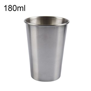 180ml Single Wall Electropolished Stainless Steel Brief Wine Cup (Silver)