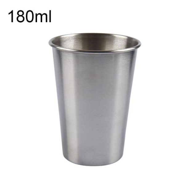 180ml Single Wall Electropolished Stainless Steel Brief Wine Cup (Silver)