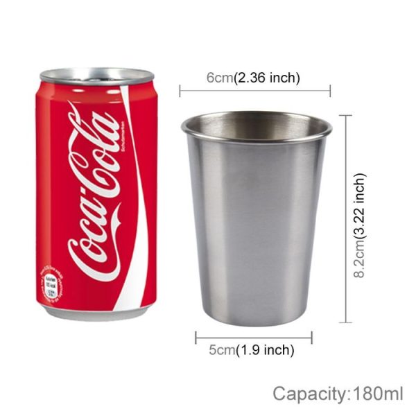180ml Single Wall Electropolished Stainless Steel Brief Wine Cup (Silver) - Image 2
