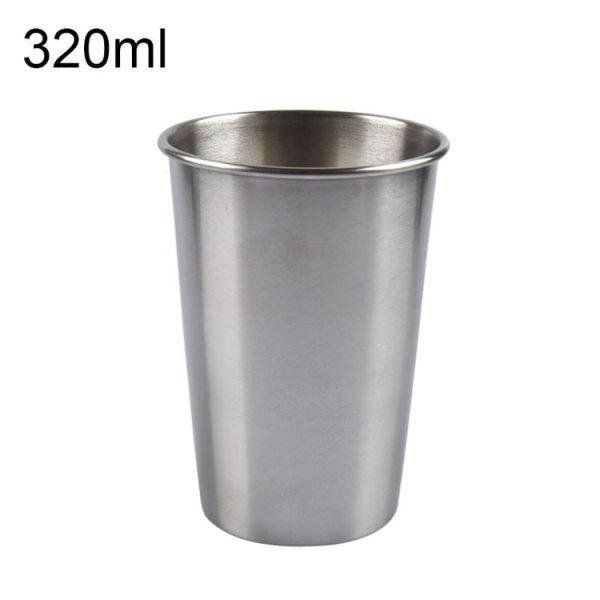 320ml Single Wall Electropolished Stainless Steel Brief Wine Cup (Silver)
