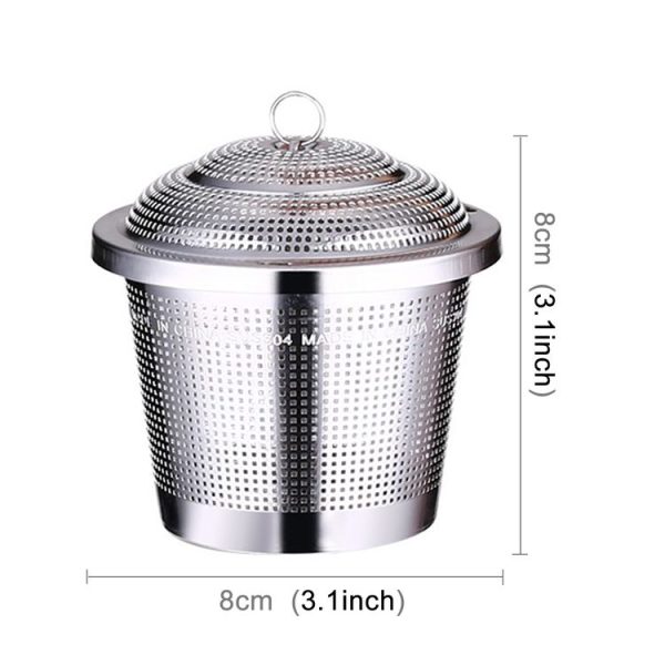 Stainless Steel Locking Spice Tea Strainer Mesh Infuser Tea Ball Filter, Large Size: 8 x 8cm - Image 2