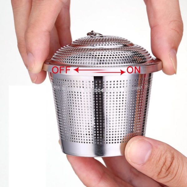 Stainless Steel Locking Spice Tea Strainer Mesh Infuser Tea Ball Filter, Large Size: 8 x 8cm - Image 4