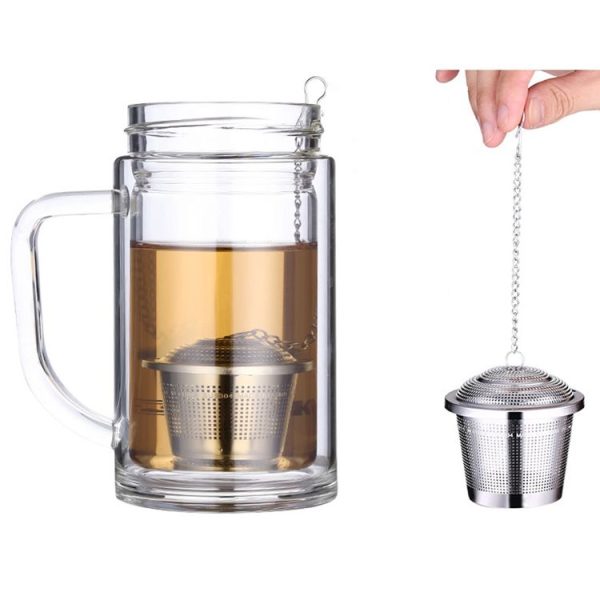 Stainless Steel Locking Spice Tea Strainer Mesh Infuser Tea Ball Filter, Large Size: 8 x 8cm - Image 7