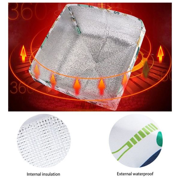 Foldable Thickened Aluminum Foil Food Heat Preservation Cover, Size: L (37 x 37 x 15cm) (Red) - Image 4