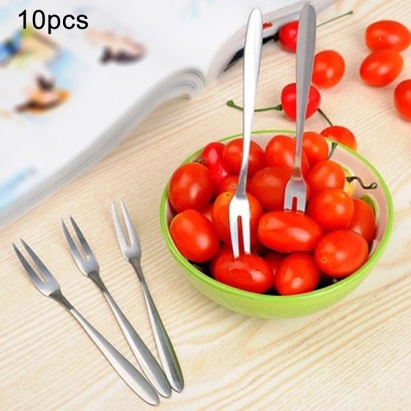 10 PCS Stainless Steel Fruit Fork Creative Environmental Small Fruit Prong - Image 8