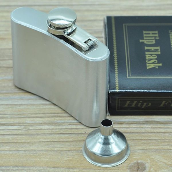 112mL (4oz) Outdoor Sports Handy Home Travel Wild Stainless Steel Portable Hip Flask (with Small Funnel) (Silver 112mL (4oz)) - Image 3