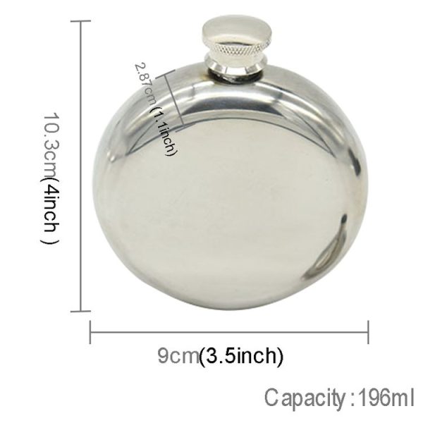 140mL (5oz) Men Mirror Handy Hip Flask Stainless Steel Portable Round Jug (With Small Funnel) (Silver) - Image 6