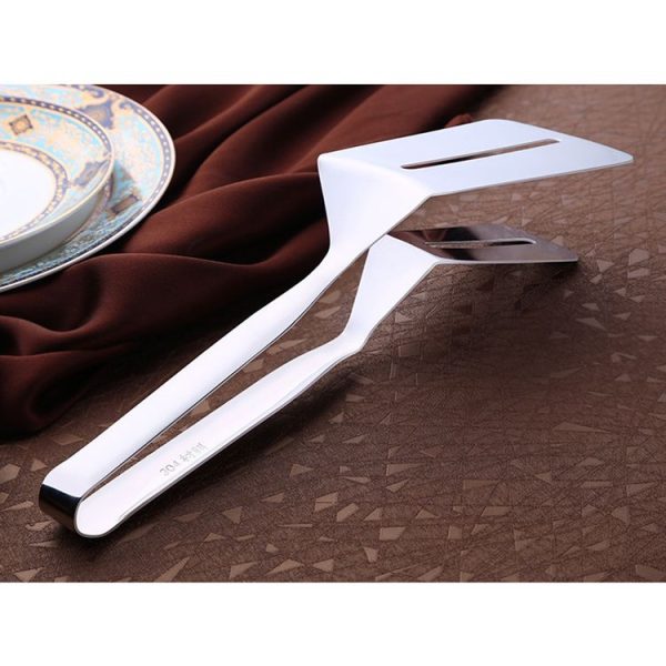 Stainless Steel Barbecue Steak Clip Tongs BBQ Roasting Shovels Leak Steak Shovel Spatula Food Clamp Bread Clips - Image 3