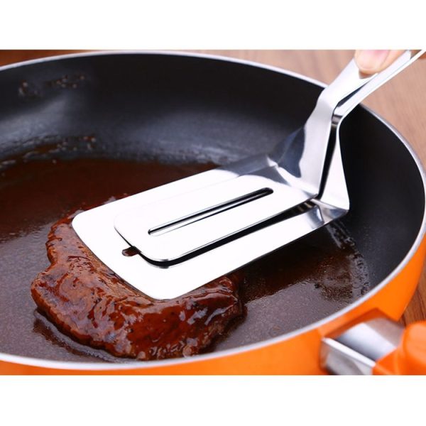 Stainless Steel Barbecue Steak Clip Tongs BBQ Roasting Shovels Leak Steak Shovel Spatula Food Clamp Bread Clips - Image 7