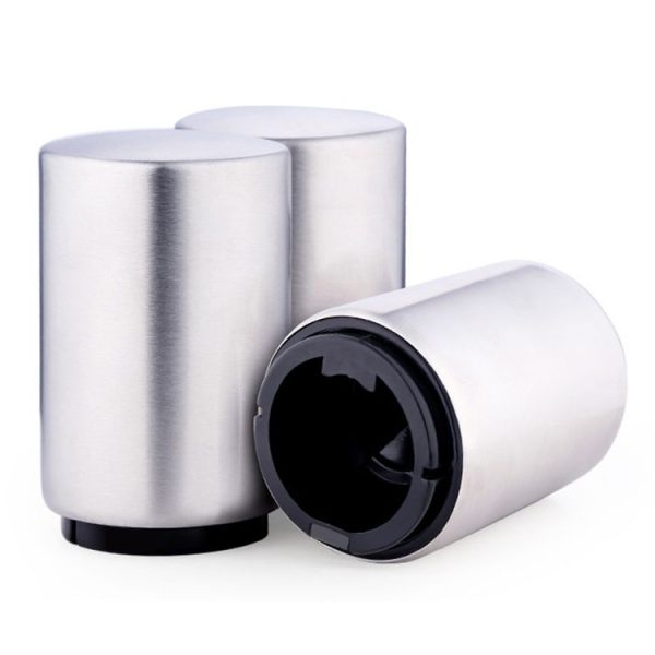 Magnetic Automatic Beer Bottle Cap Opener Stainless Steel Push Down Beer Opener Kitchen Gadgets, Size: 8.5 x 5.2cm - Image 2