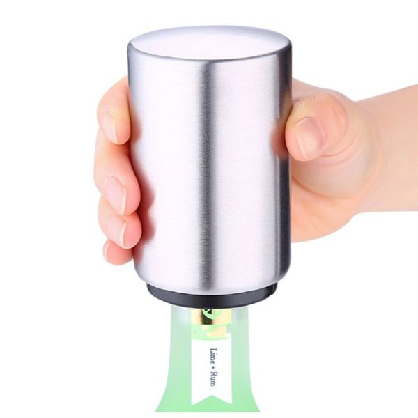 Magnetic Automatic Beer Bottle Cap Opener Stainless Steel Push Down Beer Opener Kitchen Gadgets, Size: 8.5 x 5.2cm - Image 6