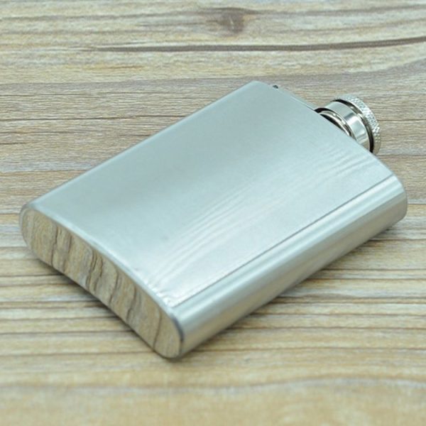 100ml (3.5oz) Pocket Flagon Outdoor Sports Flat Liquor Flask Camping Ultralight Portable Wearproof Wine Pot (Silver)