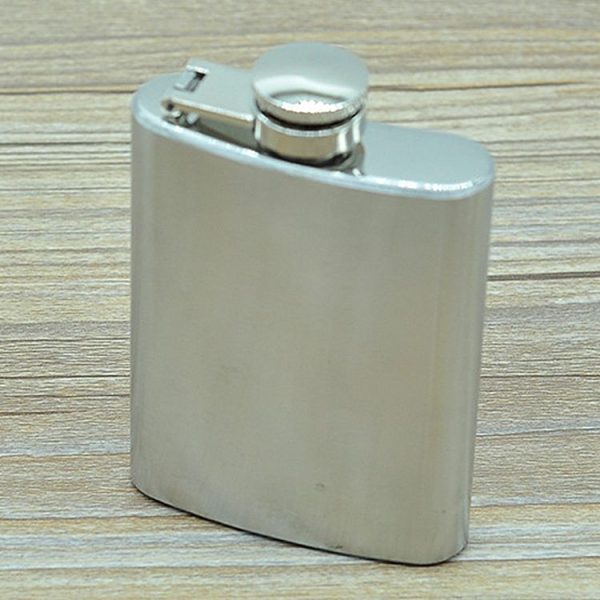 100ml (3.5oz) Pocket Flagon Outdoor Sports Flat Liquor Flask Camping Ultralight Portable Wearproof Wine Pot (Silver) - Image 2