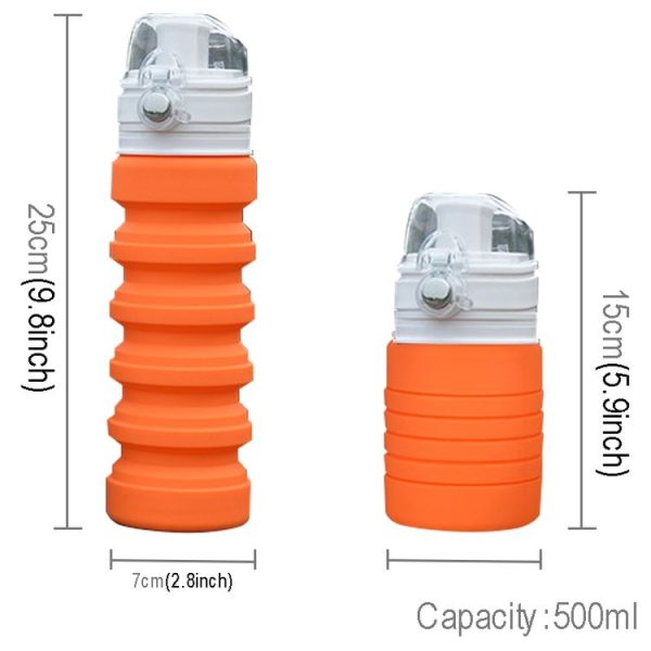 500mL Outdoor Travel Silicone Foldable Kettle Telescopic Cup Sports Drinking Bottle - Image 5
