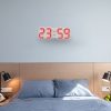 Multi-Function Large 3D LED Digital Wall Alarm Clock with Snooze Function, 12 / 24 Hours Display for Home, Kitchen, Office, DC 5V, CE Certificated (Red)