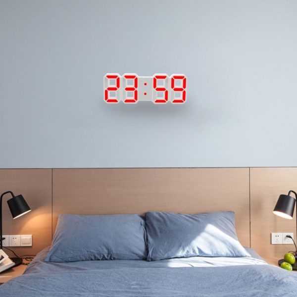Multi-Function Large 3D LED Digital Wall Alarm Clock with Snooze Function, 12 / 24 Hours Display for Home, Kitchen, Office, DC 5V, CE Certificated (Red) - Image 8