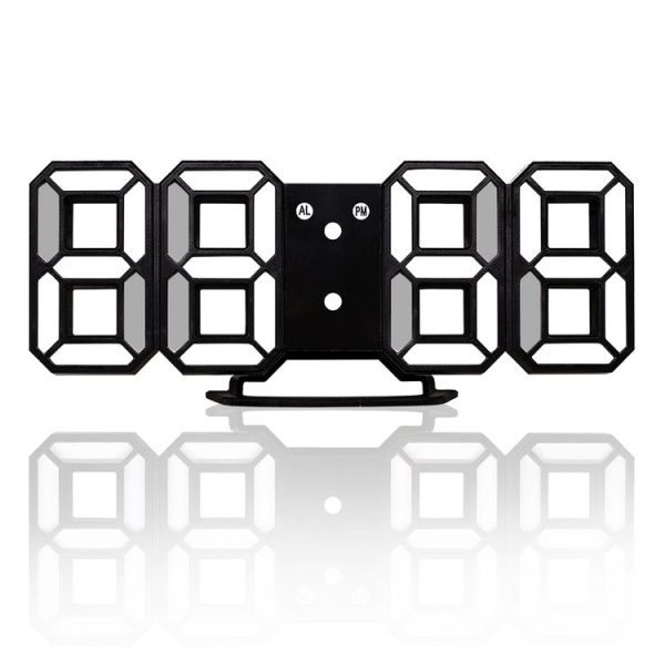 Multi-Function Large 3D LED Digital Wall Alarm Clock with Snooze Function, 12 / 24 Hours Display for Home, Kitchen, Office, DC 5V, CE Certificated (White) - Image 7