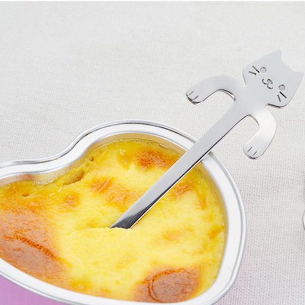 Creative 304 Stainless Steel Cartoon Cat Handle Coffee Stirring Spoons, 11.8*1.8cm (Black) - Image 7
