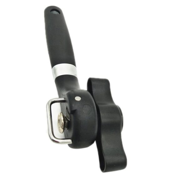 Single Handle Professional Ergonomic Manual Side Cut Can Opener Bottle Opener (Black) - Image 3