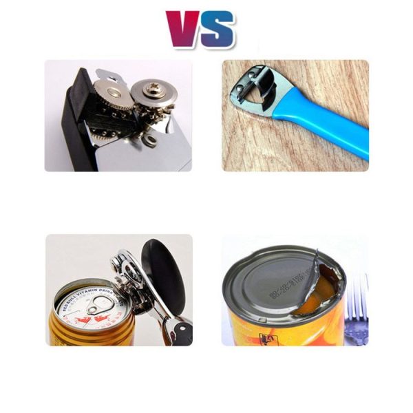 Single Handle Professional Ergonomic Manual Side Cut Can Opener Bottle Opener (Black) - Image 5