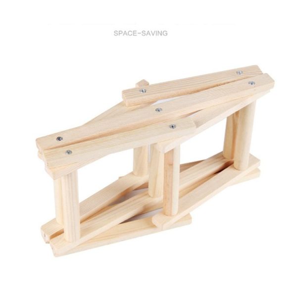 3 Bottles Racks Foldable Wine Stand Wooden Wine Holder Kitchen Bar Display Shelf (Carbon Baking) - Image 3