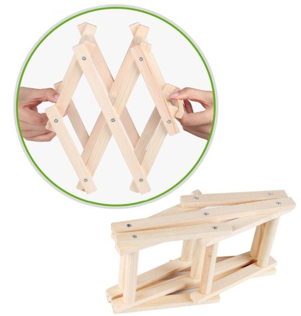 3 Bottles Racks Foldable Wine Stand Wooden Wine Holder Kitchen Bar Display Shelf (Carbon Baking) - Image 4