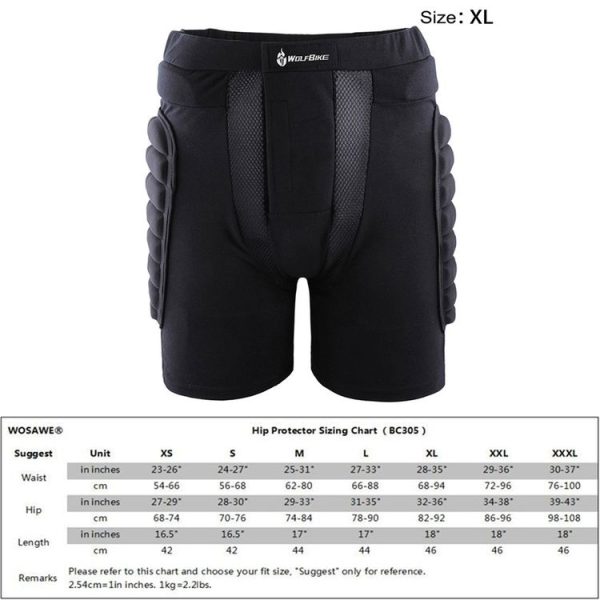 WOLFBIKE Adult Skiing Skating Snowboarding Protective Gear Outdoor Sports Hip Padded Shorts, Size: XL - Image 11