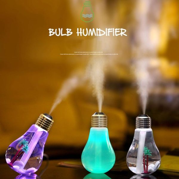 400ML Colorful Light Portable Bulb Shape Aromatherapy Air Purifier Humidifier for Home / Office / Car (Gold) - Image 14