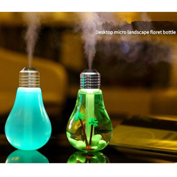 400ML Colorful Light Portable Bulb Shape Aromatherapy Air Purifier Humidifier for Home / Office / Car (Gold) - Image 15